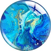 20MM 10pcs/lot  blue stone cartoon Print glass snap button charms