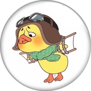 20MM 10pcs/lot  yellow duck cartoon Print glass snap button charms