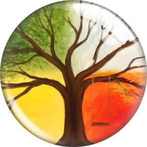 20MM 10pcs/lot  Colorful Tree of Life Print glass snap button charms