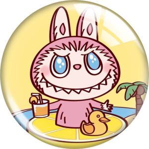 20MM 10pcs/lot labubu cartoon Print glass snap button charms