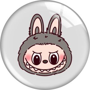 20MM 10pcs/lot labubu cartoon Print glass snap button charms