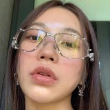 New rhinestone sunglasses, high-end fashion trend, metal frame sunglasses