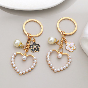 Pearl Love Mountain Camellia Pendant Keychain Bag Pendant Gift