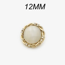 12mm snap button golden pearl metal fried dough twist