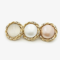 20mm snap button golden pearl metal fried dough twist