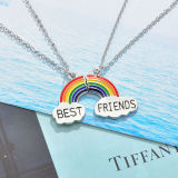 Best Friends Splicing Rainbow Necklace Couple Best Friend Collar Chain