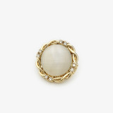 20mm snap button golden pearl metal fried dough twist