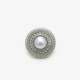 20mm snap button golden pearl metal rhinestone