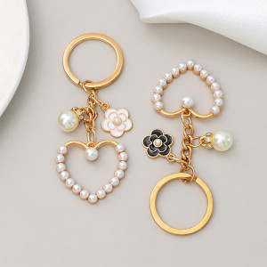 Pearl Love Mountain Camellia Pendant Keychain Bag Pendant Gift