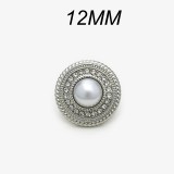 12mm snap button golden pearl metal rhinestone