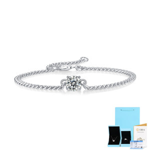 925 silver bracelet hot selling Moissanite Cuban bracelet for women
