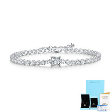 S925 silver inlaid moissanite bracelet hot selling couple bracelet