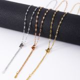 Stainless steel lip chain, bone chain, extended tail chain, women's titanium steel necklace