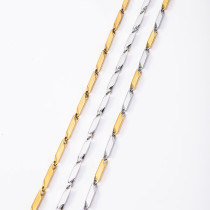 Men's stainless steel melon seed chain handmade diamond chain women's stick chain wholesale