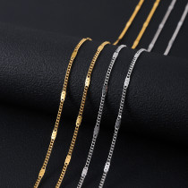 Stainless steel necklace electroplated with 18k real gold titanium steel lock chain DIY jewelry accessories