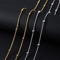 Stainless steel round snake chain plated with 18K gold snake bone chain, hot selling DIY jewelry, titanium steel necklace