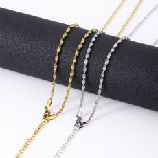Hot selling stainless steel vacuum plated 18K gold titanium steel lock chain