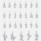 26 English letter necklace 925 silver ladies moissanite collarbone chain