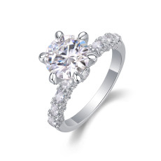S925 silver inlaid 1-3 carat hot selling moissanite ring