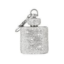 New rhinestone crystal Outdoor Stainless Steel Small Wine Pot Portable Small Wine Bottle Keychain