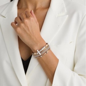 Bohemian style cross bracelet magnetic buckle bracelet rhinestone crystal PU leather bracelet
