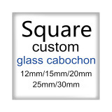 Custom designed  square Glass Cabochon various printed glass