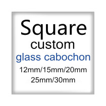 Custom designed  square Glass Cabochon various printed glass