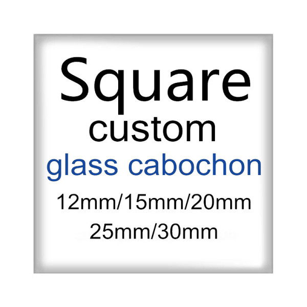 Custom designed  square Glass Cabochon various printed glass