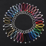Leather rope keychain hand woven car keychain PU couple pendant