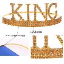 Men's Birthday Crown Etiquette Set KING Crown Headwear Party Dress up Cake Hat
