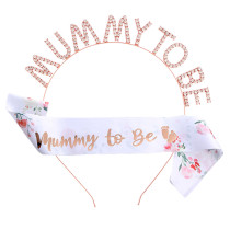 Expectant Mom Mummy To BE Headband Shoulder Strap Set Baby Shower Etiquette Strap 2-piece Set Party