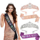 Crystal Crown Belt Etiquette Belt Birthday Headwear Crown Birthday Girl Ribbon Wholesale