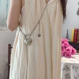 Metal silver Mini heart waist bag, hand-held small bag, coin purse, chain accessory, women's bag