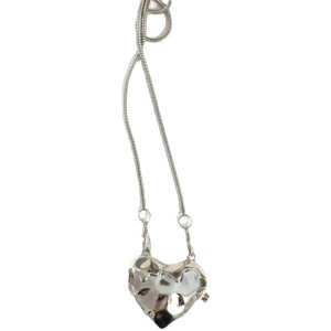 Metal silver Mini heart waist bag, hand-held small bag, coin purse, chain accessory, women's bag