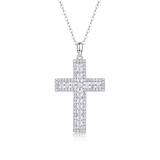 S925 silver Moissanite necklace hot selling cross collarbone chain