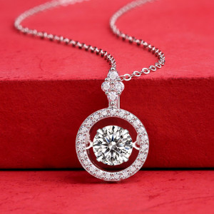 S925 Silver Necklace, moissanite  Pendant, Female Pendant with Chain Gift Wholesale