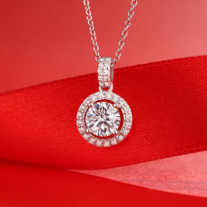 Wholesale of new pendant for S925 silver moissanite collarbone chain for women