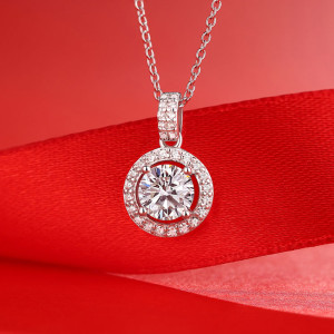 Wholesale of new pendant for S925 silver moissanite collarbone chain for women