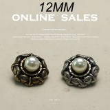 12mm snap button metal  pearl