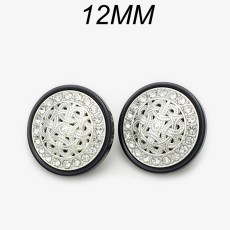 12mm snap button metal  Vintage rhinestone