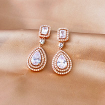 Zircon earrings, women's high-end feeling earrings, earrings and accessories