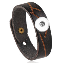 20mm snap button bracelet  retro men's cowhide bracelet