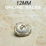 12mm rose oval snap button metal  pearl