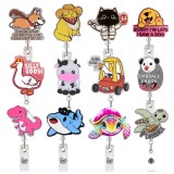 Acrylic glitter funny fun zoo underwater theme nurse medical student retractable buckle Retractable badge reel