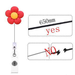 Resin flower easy to pull buckle, easy to pull doctor, nurse, student gift, Retractable badge reel