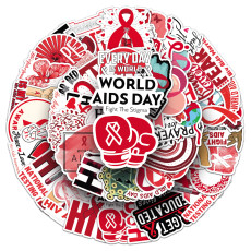 50 pieces /set Love Disease AIDS Stickers AIDS Positive English Sentences Inspirational Waterproof Stickers