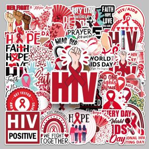 50 pieces /set Love Disease AIDS Stickers AIDS Positive English Sentences Inspirational Waterproof Stickers