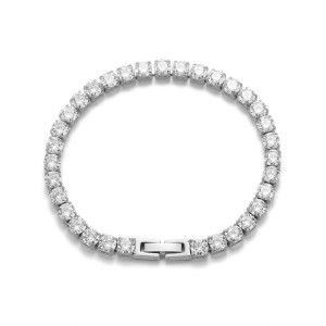 Stainless steel Zircon necklace bracelet, men's and women's tennis bracelet
