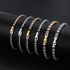 20cm Stainless steel AAA zircon tennis bracelet for men and women's fashion
