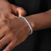 23cm Stainless steel AAA zircon tennis bracelet for men and women's fashion